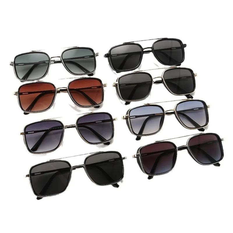 Classic Steampunk Sunglasses Women Men Ins Trending Metal Frame Gradient Lens Square Sun Glasses Male  UV400
