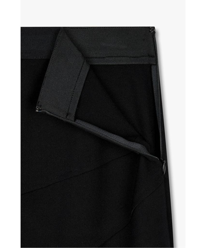 Bobeu Line Detail Flare Skirt_Black_7156335002