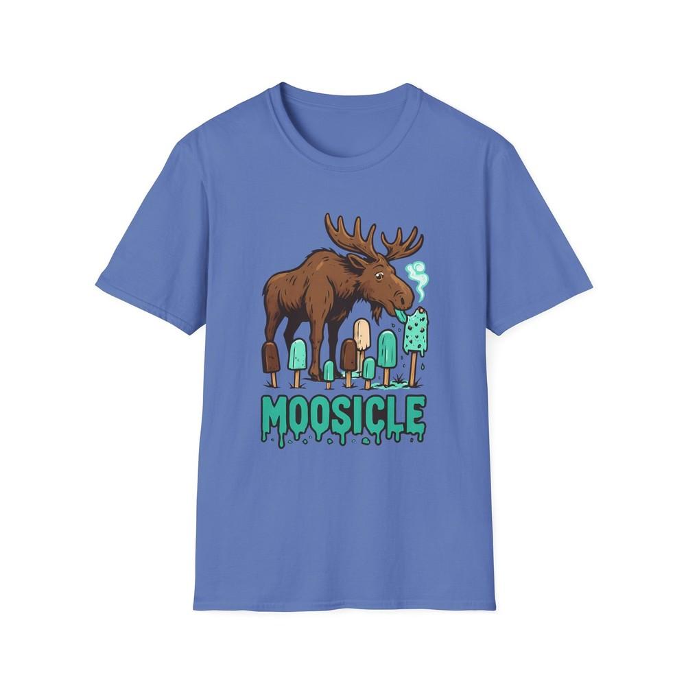 Unisex Softstyle T-Shirt Surreal Moose Popsicle Flower Funny Animal Design 3XL