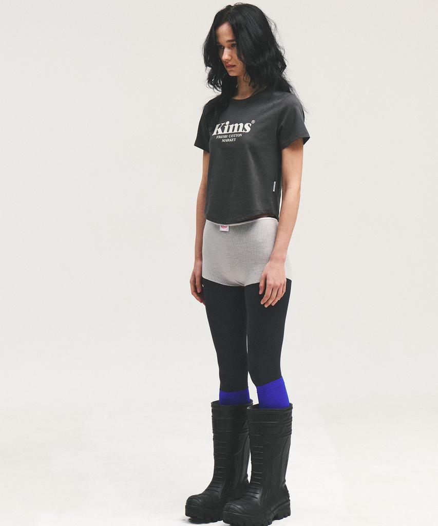 Kimseupeulesikoteunmakes (Unisex) Kims Bam Logo Tee Charcoal