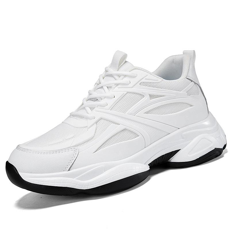 Winter Men's Height-increasing 10CM Sports Shoes Men Genuine Leather Mesh Shoes Warm Thick-soled Shoes Heightening Insoles 6-8CM