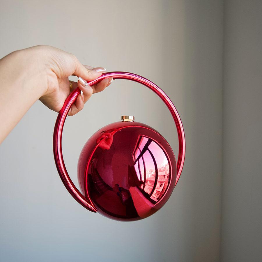 

Handbag marble pattern new spherical dinner bag electroplating simple box bag