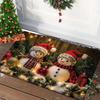 Christmas Decoration Door Mat Snowman Printed Floor Mat Is Suitable for Home Room Bathroom Kitchen Non-slip Water Absorption