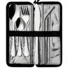 10Pcs Portable Utensils Travel Camping Cutlery Set Stainless Steel Tableware Set Knife Fork Spoon Chopsticks Straw Brush Gift