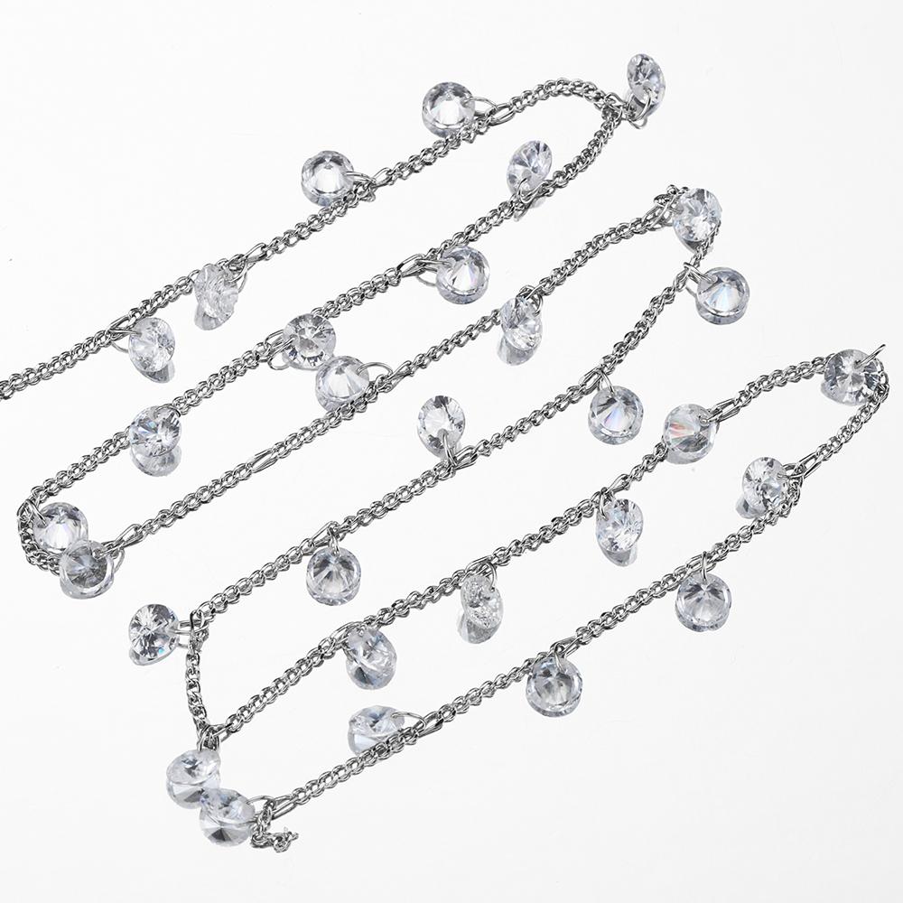 1meter Crystal Beaded Chain Glass Beads Necklace Bracelet Chain Accessories for Jewelry Making DIY Components Supplies Wholesale