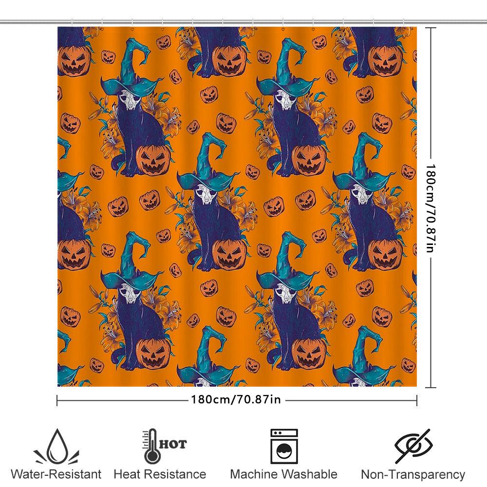 Witch Halloween Shower Curtain Spooky Gothic Home Decor Bathroom Set Vintage Horror Tapestry Wall Hanging Room Divider