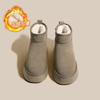 Snow Boots Women's 2025 New Winter Velvet Thickened Short Boots Leather Non-slip Bread Warm Platform Cotton Shoes