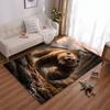 Realistic Roaring Bear Forest Print Carpet for Living Room Decor Suitable for Use As an Anti-slip for Living Room Bedroom Sofas