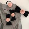 Korean Pink Rose Bow Hair Clip  for Women Vintage Elegant Solid Color Side Clip Duckbill Clip Barrettes Hair Accessories
