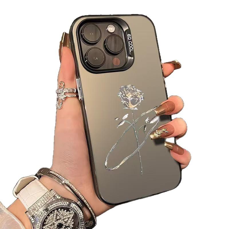 Laser Rose Compatible iPhone Case for Models 17, 16 Pro Max, and 15/14/13/12 Pro