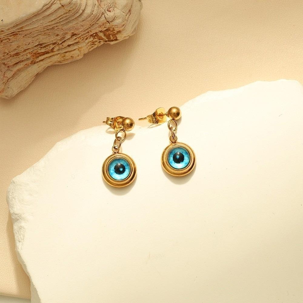 Wasserdichte Augen Halskette Titan Dämonenauge Ohrringe Blaue Augen Choker Kette Glücksschmuck