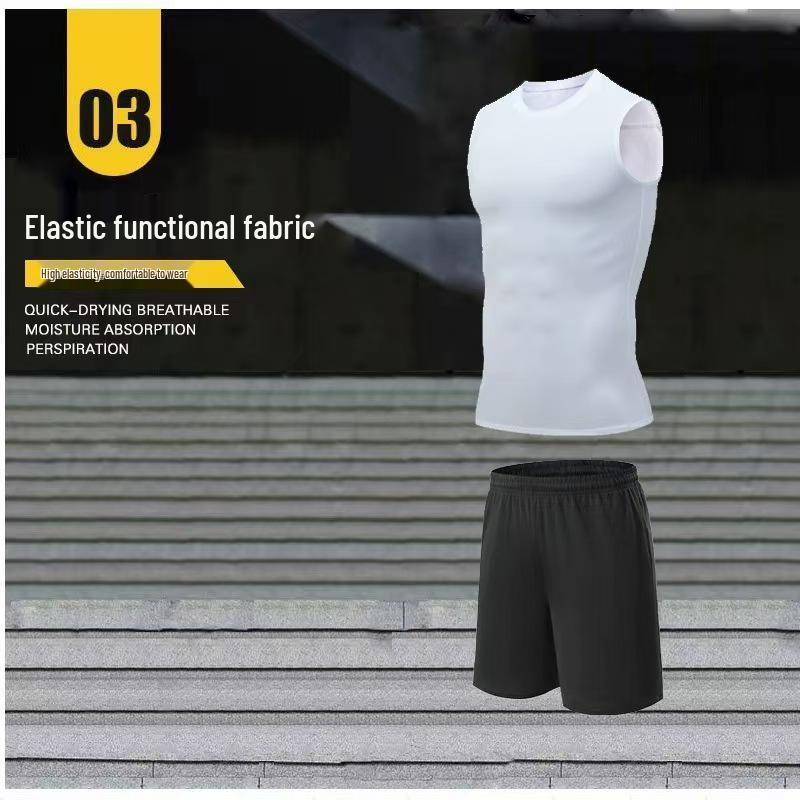 Men's Quick-Dry Fitness Vest & Shorts Set: Sleeveless, Slim-Fit, High-Stretch for Basketball & Running