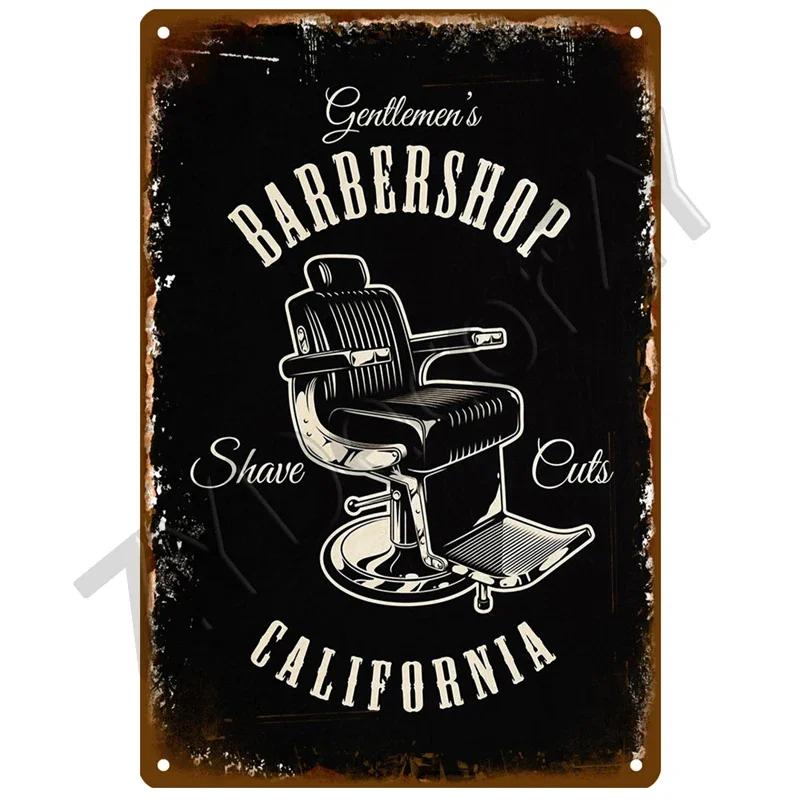 Vintage Barber Shop Metal Sign  Retro Haircut and Shave Plaque for Cafe Bar Pub  Tin Wall Decor Poster  Home Decor Iron Plate