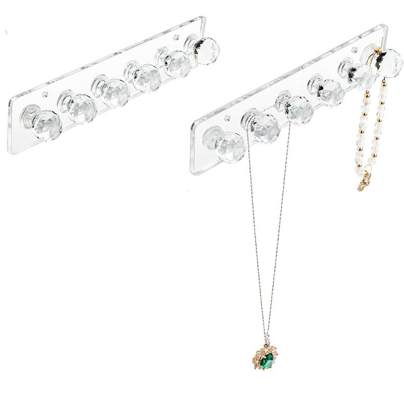 

Держатель для ожерелья, акриловая вешалка, настенный органайзер, крючки для ювелирных изделий для ожерелья, браслетов, цепей 1 pack белый