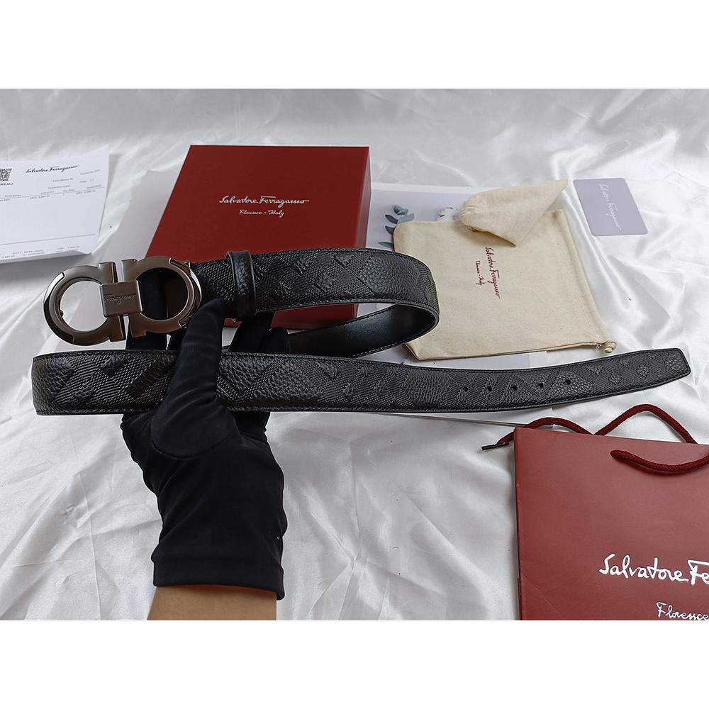 Salvatore Ferragamo 3,5cm Pánský pásek Luxusní značka Designový pásek Oblek Džíny Formální Značkový Dárková krabička