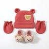 Elastic Baby Hat Gloves Socks Set Warm Infant Mittens Soft Newborn Hat  Unisex