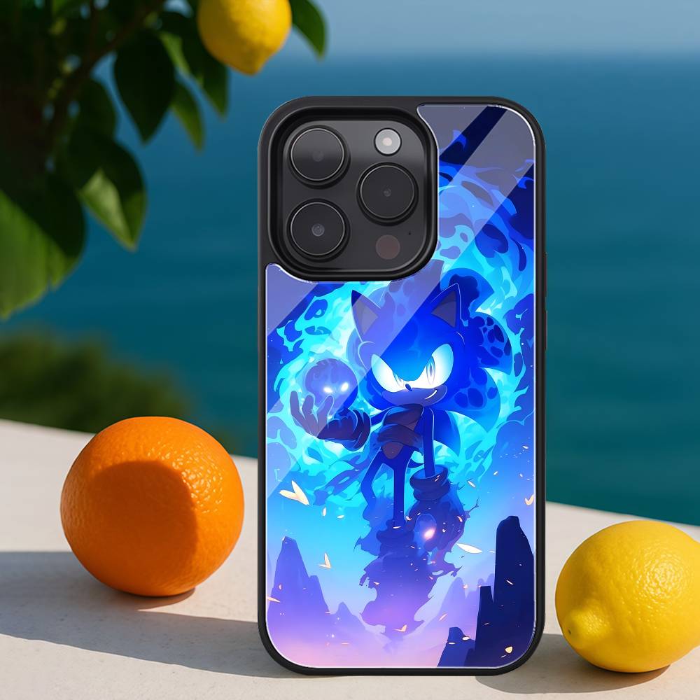 Game Sonic The Hedgehog Phone Case Black Hard Plastic Phone Case For Iphone 17 Air 16 15 14 13 12 11 Pro Max PC TPU Ins Case