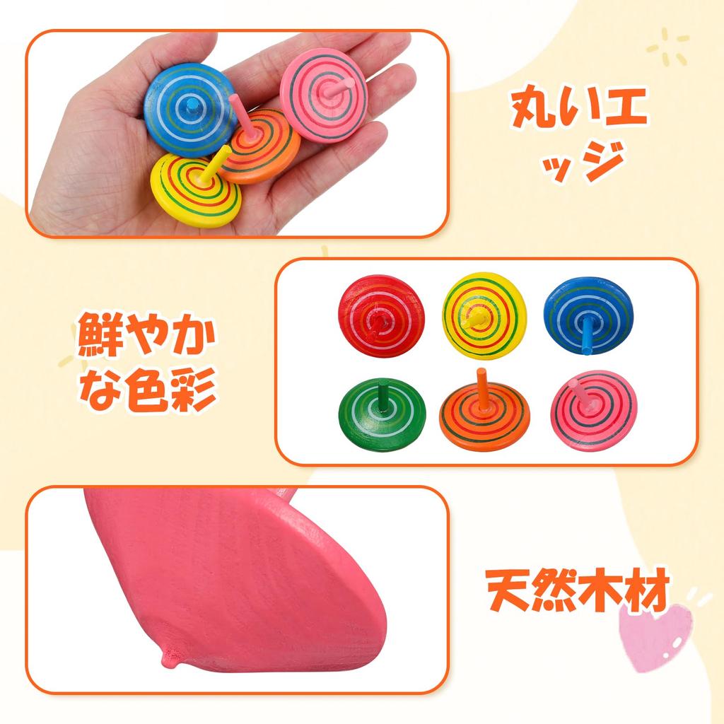 LIOOBO Dřevěný Dřevěný Stoj na rukou Vzdělávací Hračka 12dílný Ručně klikací Káča, Káča, Dětský (Náhodné barvy)