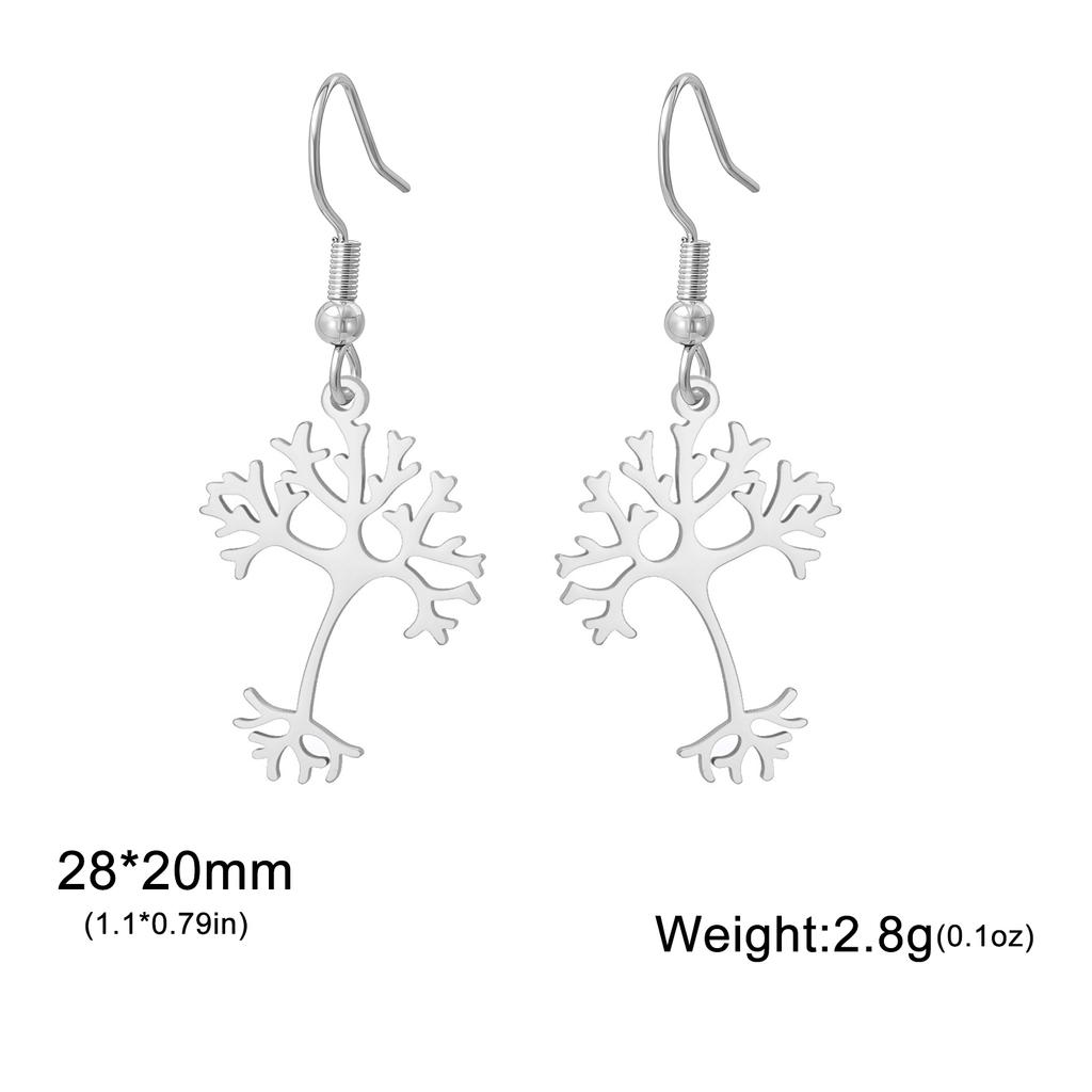Science Biochemistry Neuron Earrings for Women Stainless Steel Tree of Life Drop Earrings Jewelry Gift 2026 Wholesale New