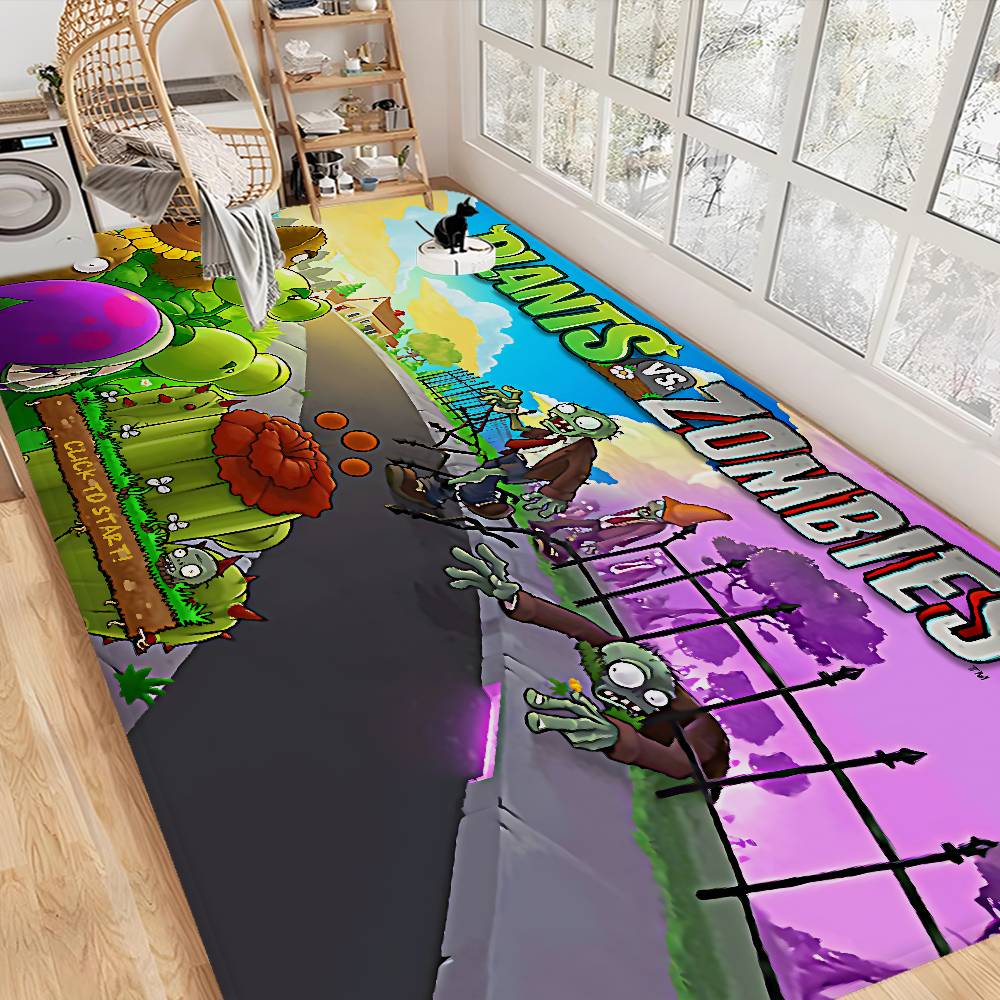 

P-Plants-vs-Zombie Cartoon Bathroom Mat Kids Room Bedroom Decoration Balcony Anti-Slip Doormat Living Room Bedside Area Rugs 40x60cm