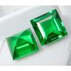 LAB   20 Ct Green Tsavorite Garnet Square Cut PAIR Gemstone For Jewelry