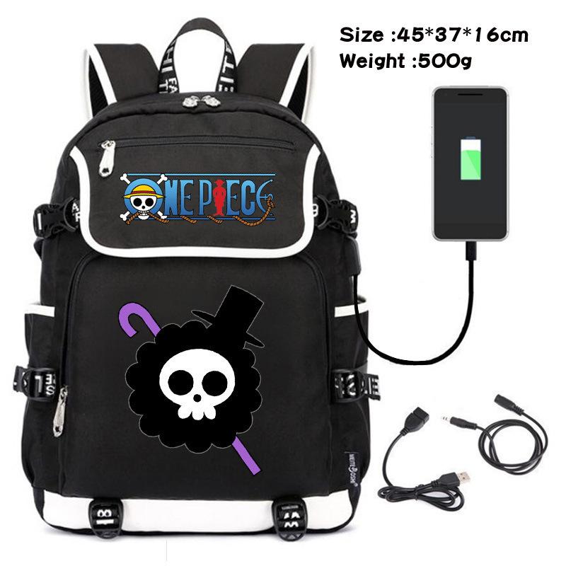 One Piece themed student backpack with fashionable and versatile printed design.