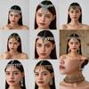 Bohemian Exotic Rhinestone Tassel Necklace & Earrings Set In Antiqued Alloy