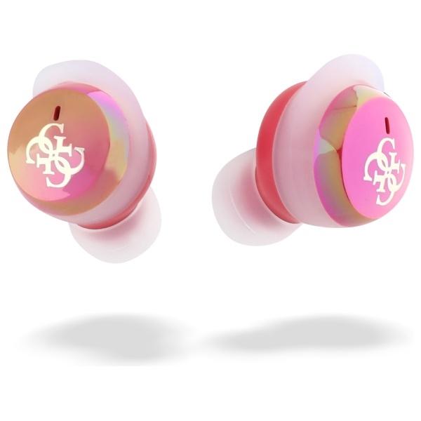 Guess Słuchawki Bluetooth Gutwsj144Esf   Tws + Stacja Dokująca Fuksja/Fuschia Iridescent 4G Printed Logo