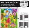 Bath Decor for Childen,Cute Dinosaur Cartoon Shower Curtains for Kids,Colorful Kid Shower Curtain for Bathroom,Funny Waterproof