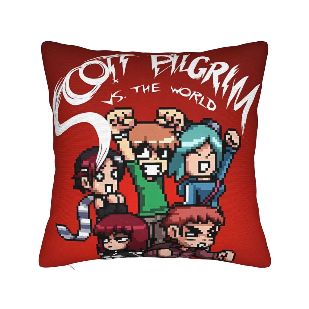 Scott Pilgrim Group Battle Pillow Case Square Pillow Cover Cute Funny Cushion Cover For Sofa Bedroom Home Decor