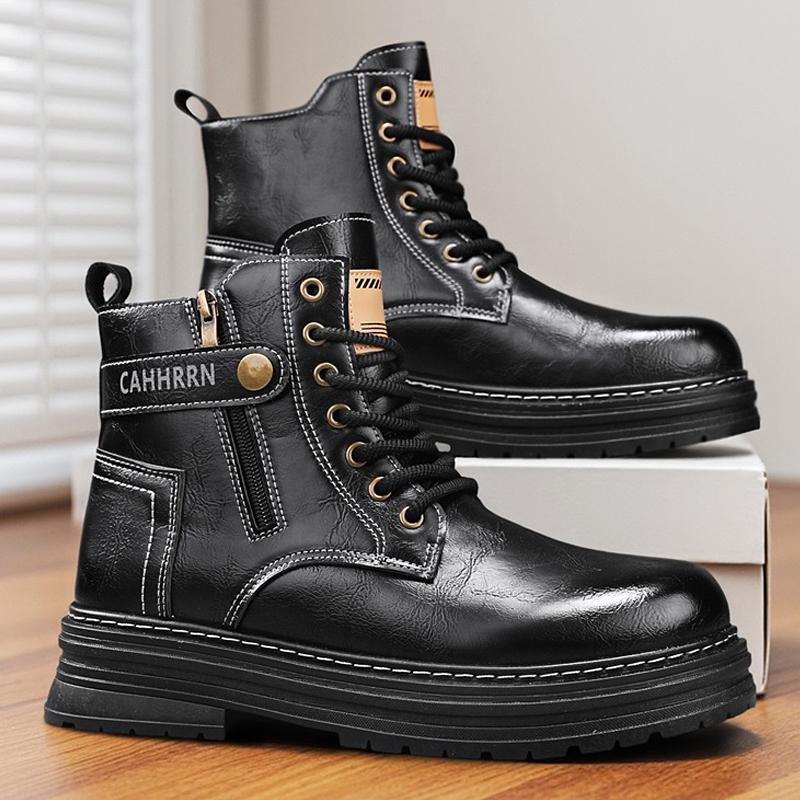

Модные мужские ботинки-дезерты, уличные мотоциклетные ботинки, повседневные ботинки на толстой подошве с высоким верхом, удобные износостойкие ботильоны 44 чёрный
