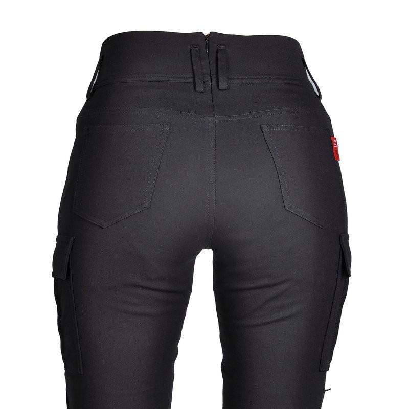 Womens Motorcycle Riding Pants With Multi-Pockets Retro Style Anti-Fall Abrasion-Resistant Long Leg Design Silicone Grip