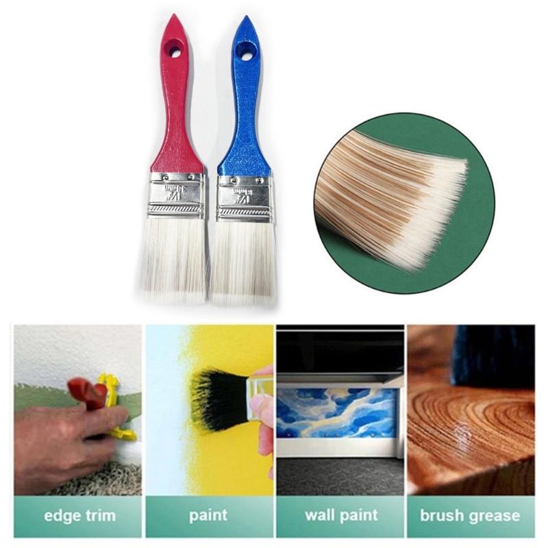 Convenient 2 Pack Paint Brushes Essential Brushes Comfortable Grip Brushes Lightweight Brushes Durable for Neat Edges