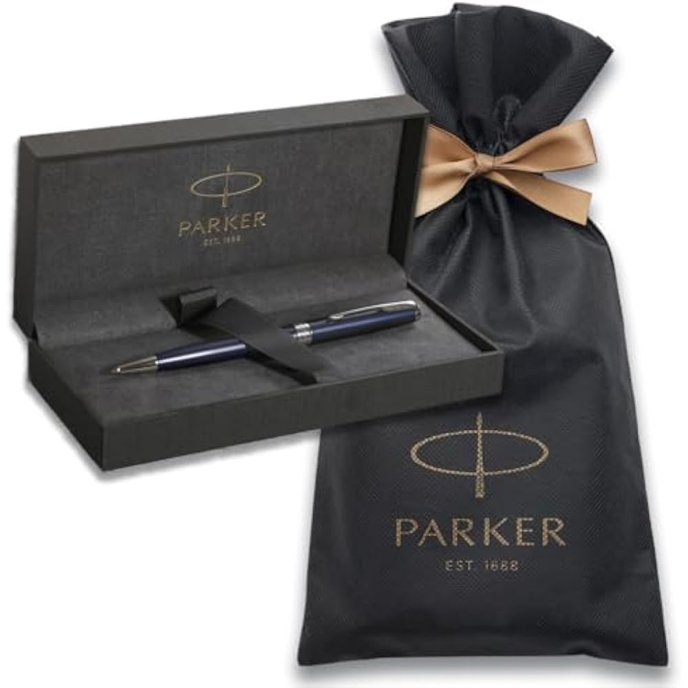 PARKER Parker Ballpoint Pen, Sonnet, Blue Lacquer CT, Medium, Oily Brand, Wrapping Bag, Gift Box ...