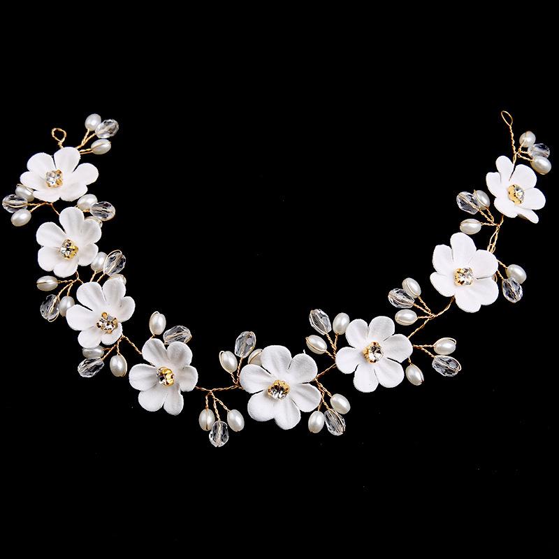 Super fairy headband flower wreath jewelry headband pearl bride crown sweet knot wedding dress headgear