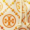 Tory Burch Twill T-Logo Embossed Drawstring Bucket Bag Women Handbags Ivory Orange 148682-104