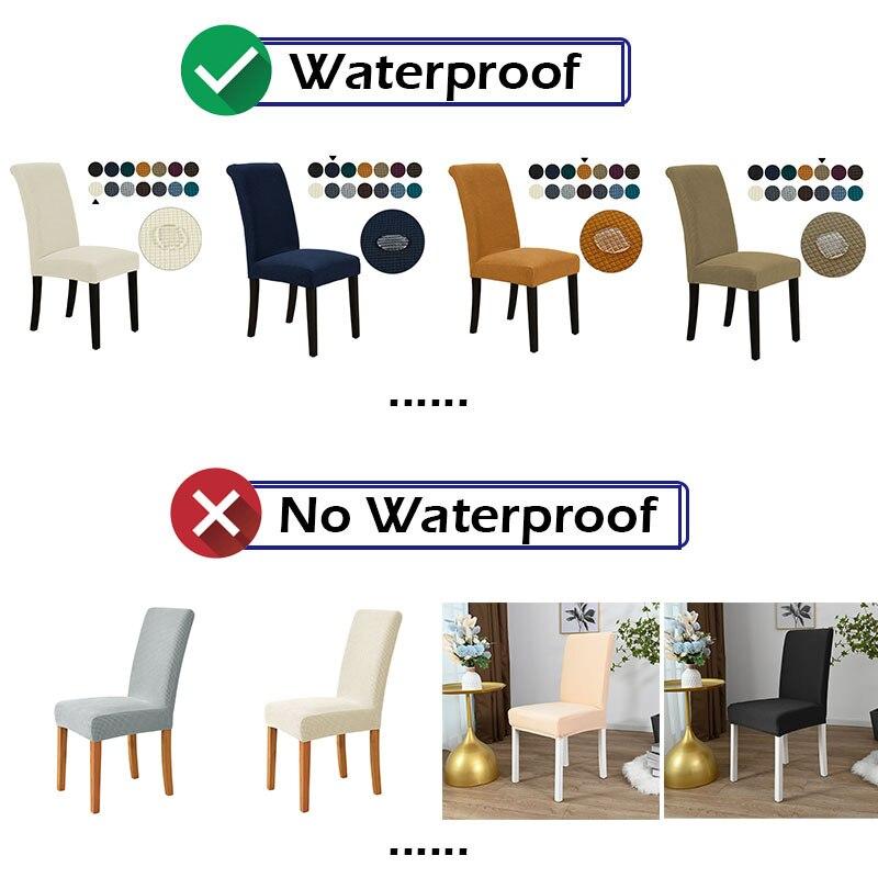 Waterproof Elastic Jacquard Chair Cover for Dining Room Chair Covers for Chairs Kitchen Wedding Hotel Banquet Protector Seat
