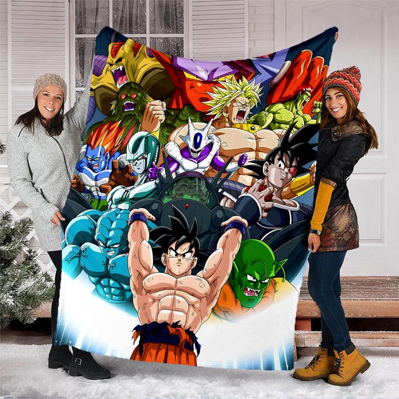 1pc Dragon Ball3 Theme Blanket - Digital Print, Polyester, Cozy for All Seasons, Perfect for Outdoor, Camping, and Travel