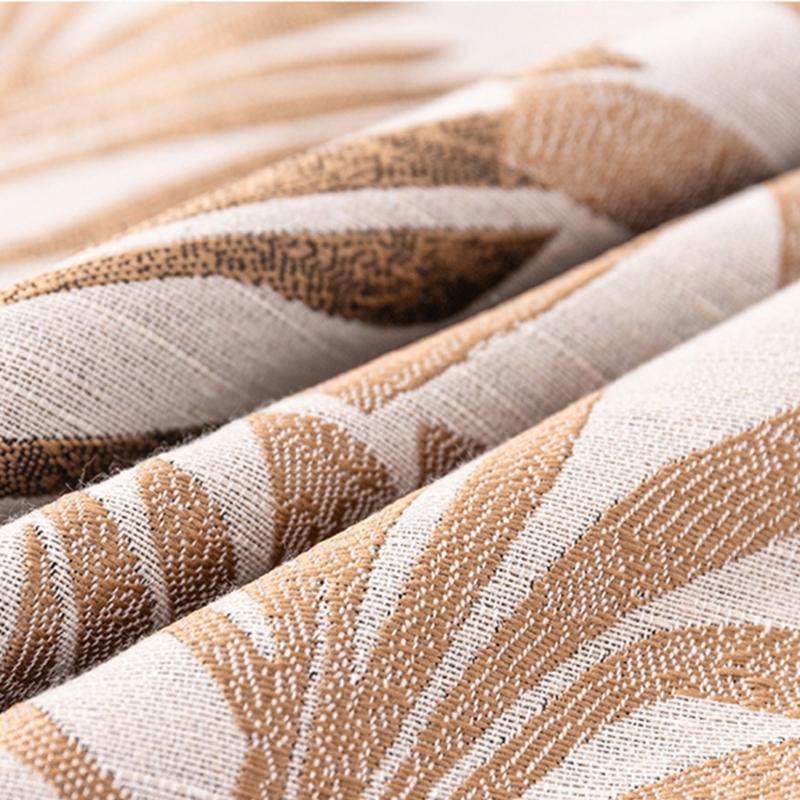 Leaf Pattern Jacquard Linen Pillow Cover Soft Textured Fabric Wrinkle Resistant Cushion Case For Living Room Bedroom