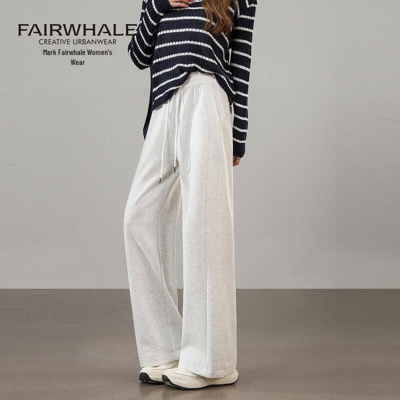 

Mark Fairwhale Women s High-Waist Loose Straight Casual Pants S