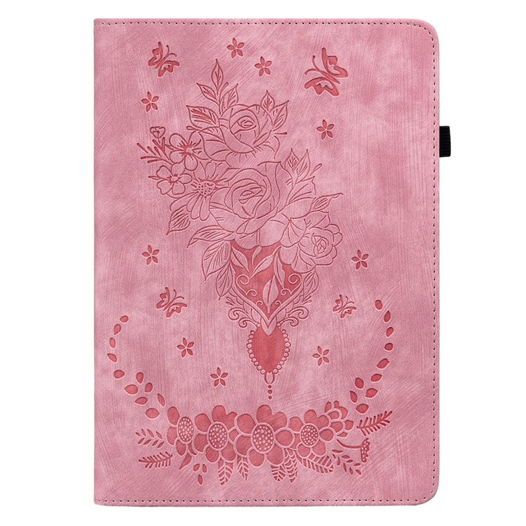 For Amazon Kindle Paperwhite (2024)/Kindle Colorsoft Leather Case Card Holder Rose Flower E-Reader Cover