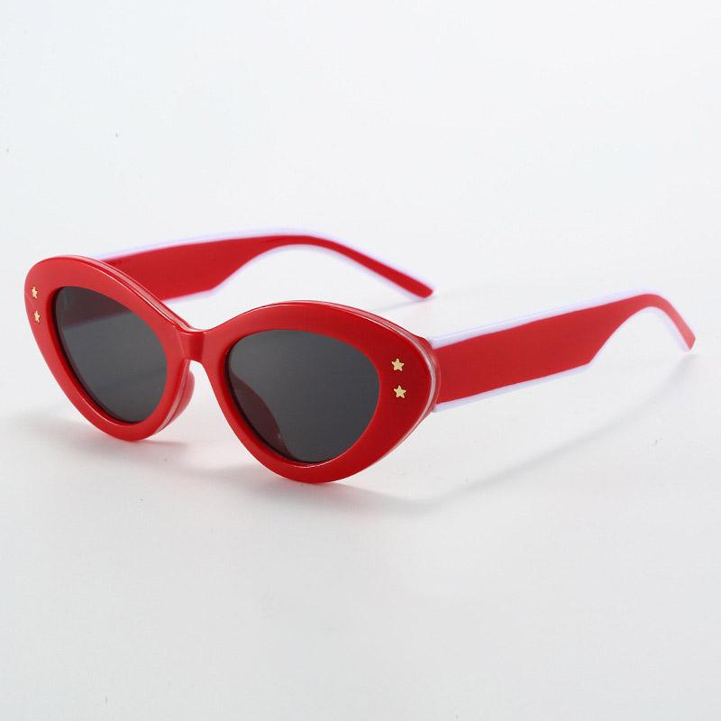 Non-polarized Cat Eye Oval Sunglasses Women Retro Star Brand Design Shades Eyewear Fashion Cat Eye Sun Glasses Unisex