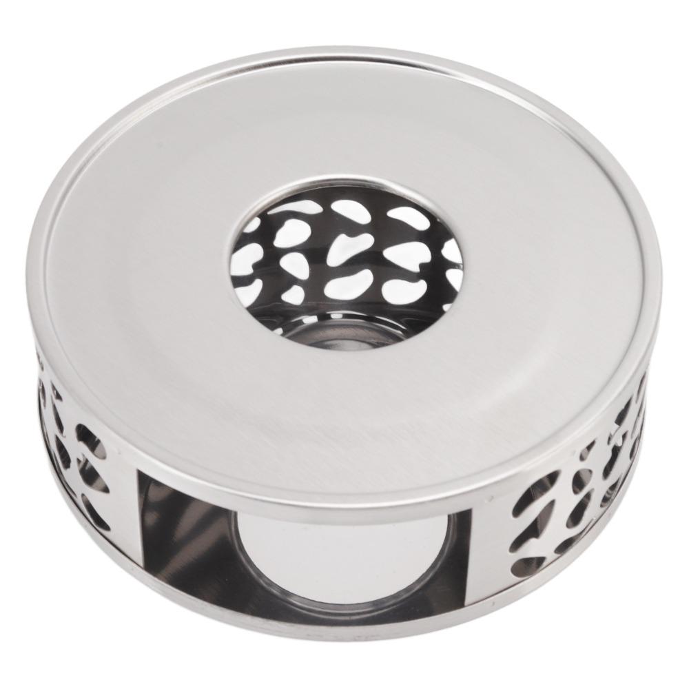 Stainless Steel Teapot Heater Hollow Design Ventilation Hole Teapot Warmer Brushed Finish Silver Tea Warmer Tea Heating