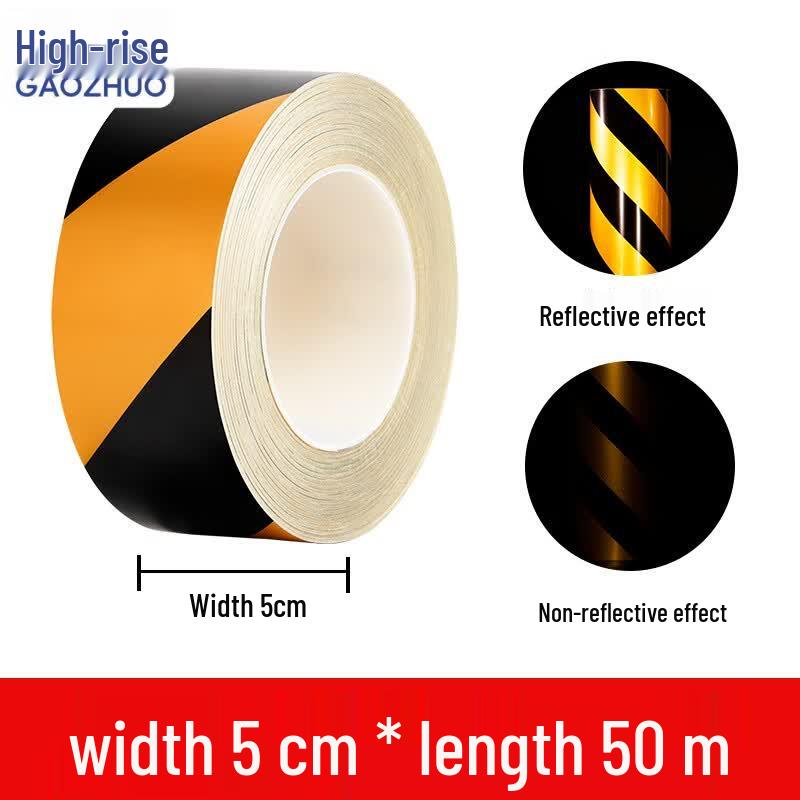 High-Visibility Reflective Warning Tape 50mm x 50m