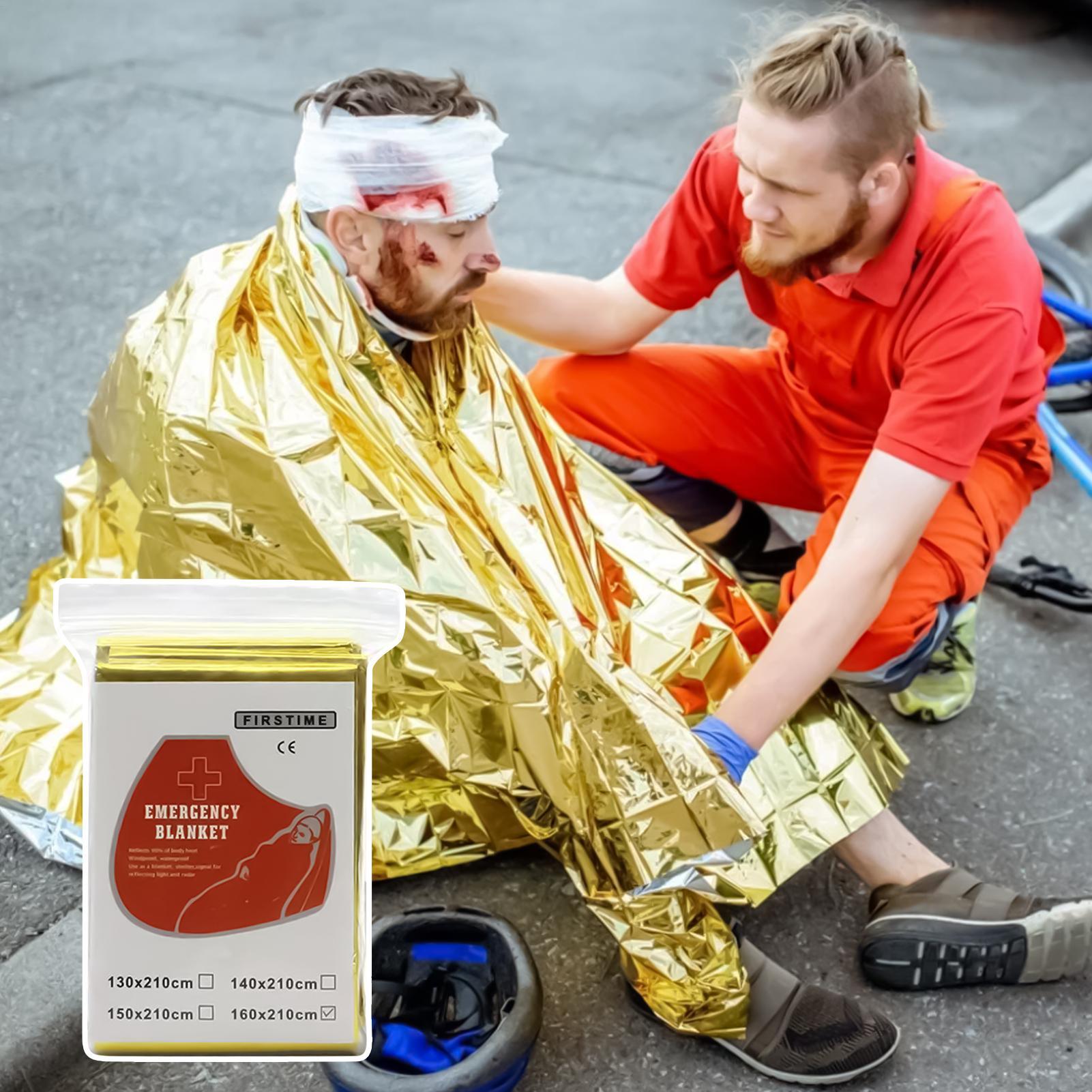 

Space Blanket Outdoor Insulation Cover Windproof Portable Reflective Blanket for Tornado Hiking Survival Disaster Homeless China Mainland