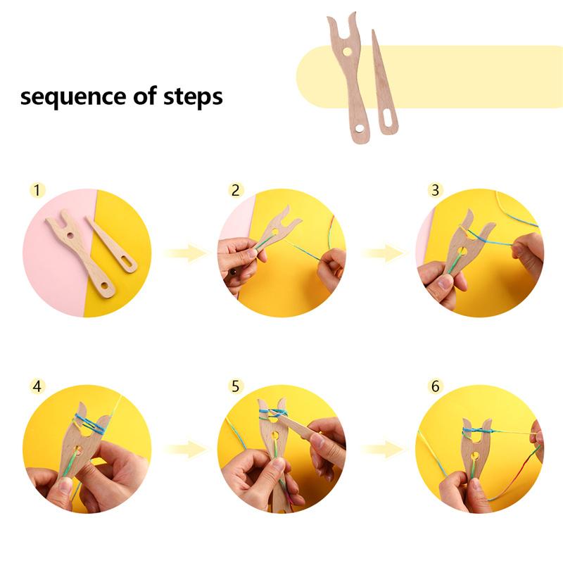 2Pcs/Set Knitting Fork For Bracelet Necklace Pendant Diy Handmade Knitting Tool Wooden Weaving Braider Sewing Accessories