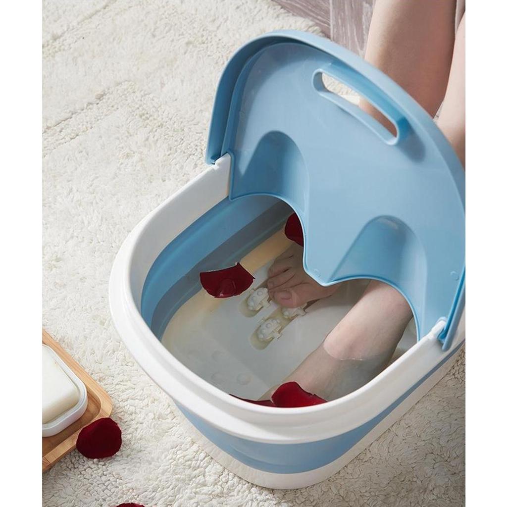Home Collapsible Foot Spa Foot Soak Bath spa of tub Basin for Soaking Tired & Sore Feet Blue/Pink