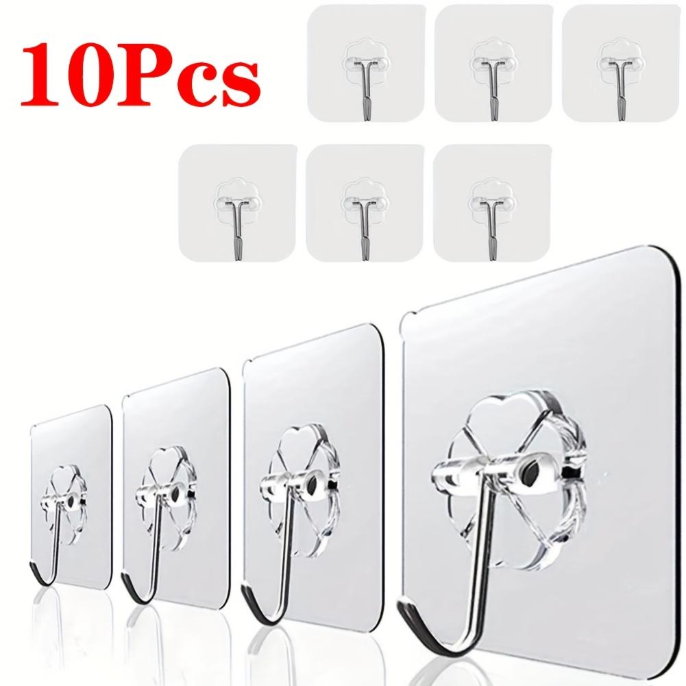 Transparent self-adhesive hooks for hanging hangers, decoration suitable for kitchen bathroom