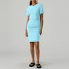 Women's Casual Fashion Summer Short Sleeved Pleated Round Neck Tight Hip Dress