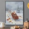 5D Diamond Painting Kit Santa Sleigh Xmas Full Drill Canvas Art DIY Rhinestone Craft for Bedroom Living Room Wall Decoration